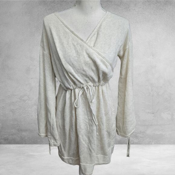 Fimfi Large Faux Wrap Drawstring Waist Sweater - Picture 1 of 7